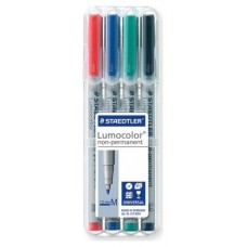 ESTUCHE 4 MARCADORES LUMOCOLOR PERMANENTE PUNTA SUPERFINA 0,4MM. SURTIDOS STAEDTLER 313 WP4 (Espera 4 dias) en Huesoi